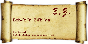 Bobár Zóra névjegykártya